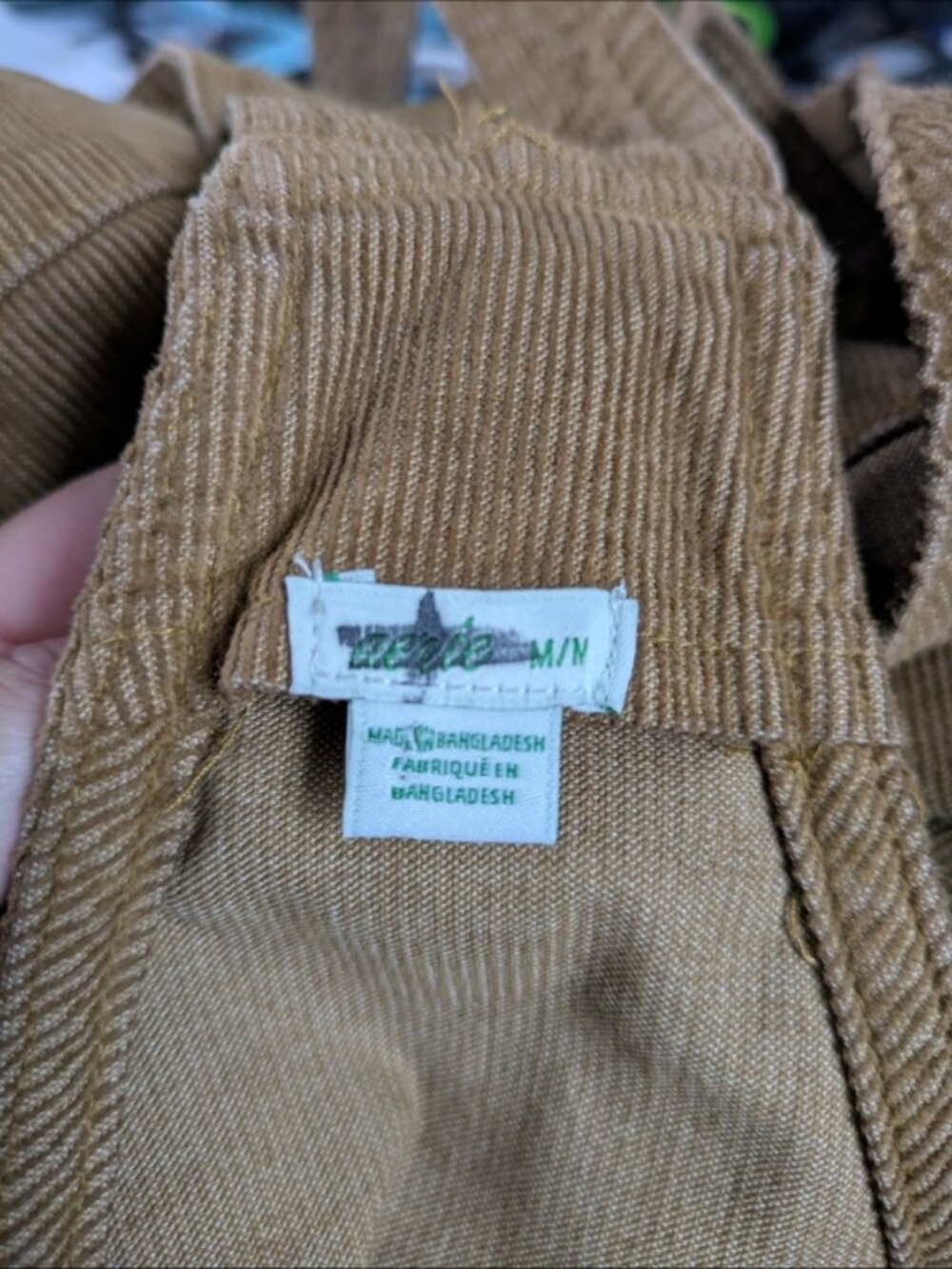 Aerie Werk & Play Brown Corduroy Bib Overalls Size Medium Raw Frayed Hem Casual - Picture 6 of 9